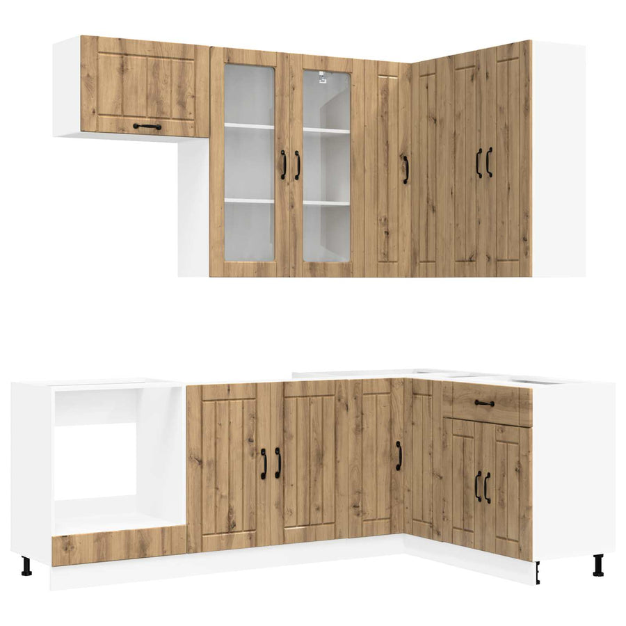 Keukenblok LUCCA 8 pcs Artisanaal eiken Bewerkt hout