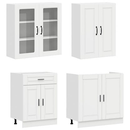 Keukenblok PORTO 8 pcs Hoogglans Wit Bewerkt hout