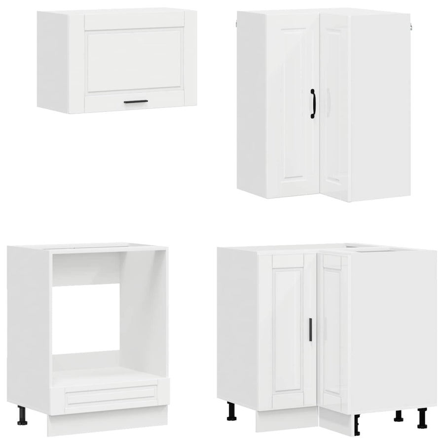 Keukenblok PORTO 8 pcs Hoogglans Wit Bewerkt hout