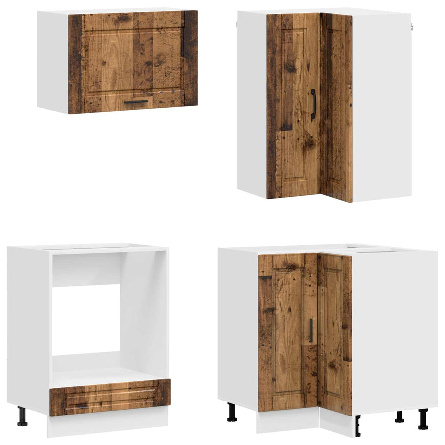 Keukenblok PORTO 8 pcs Oud hout Bewerkt hout