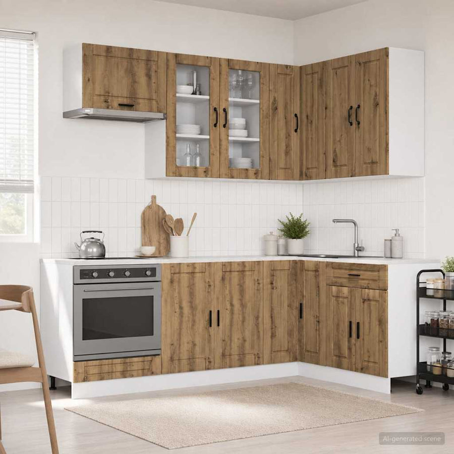 Keukenblok PORTO 8 pcs Artisanaal eiken Bewerkt hout