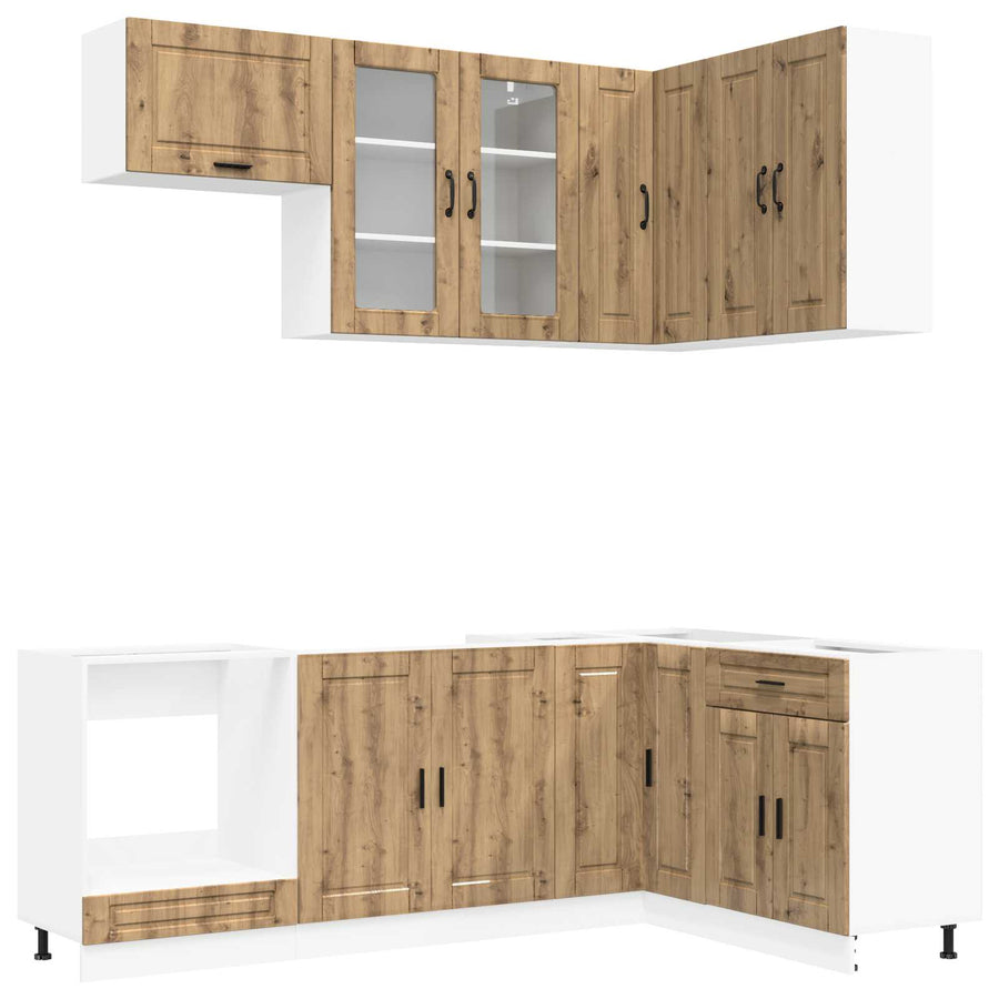 Keukenblok PORTO 8 pcs Artisanaal eiken Bewerkt hout