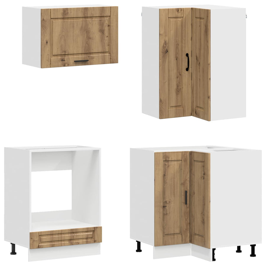 Keukenblok PORTO 8 pcs Artisanaal eiken Bewerkt hout