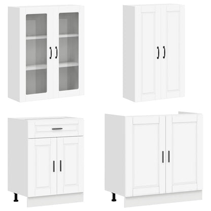 Keukenblok PORTO 8 pcs Wit Bewerkt hout