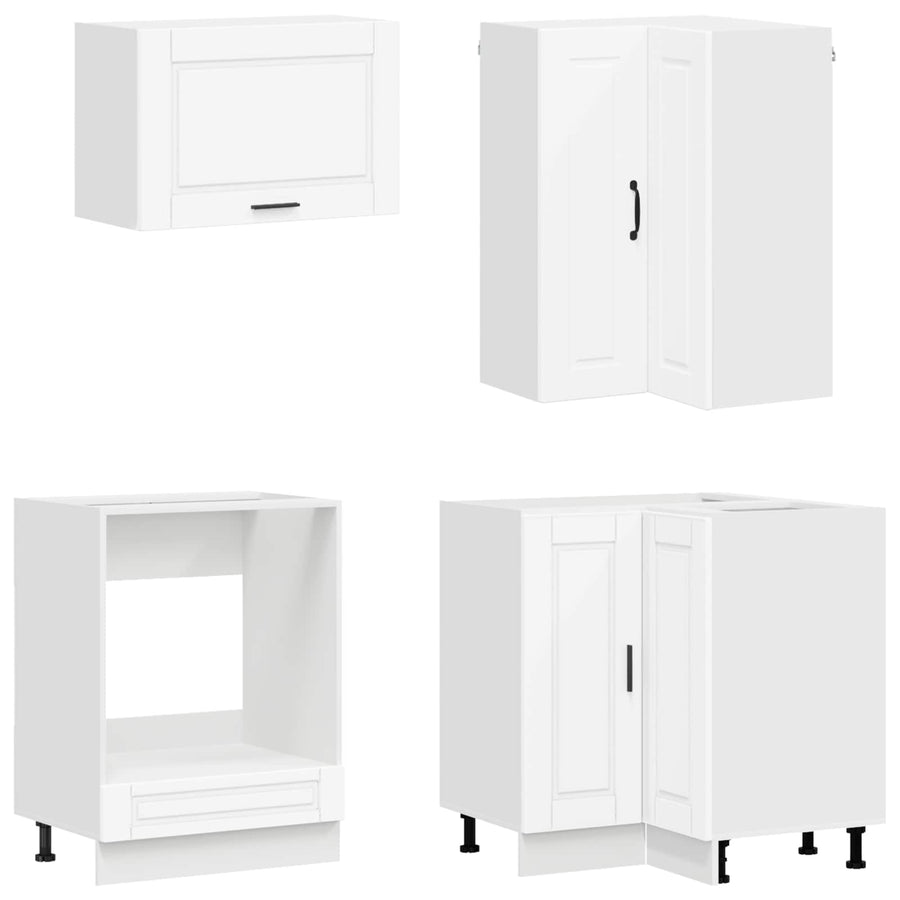 Keukenblok PORTO 8 pcs Wit Bewerkt hout