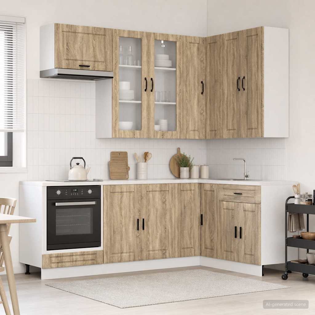 Keukenblok PORTO 8 pcs Sonoma Eiken Bewerkt hout