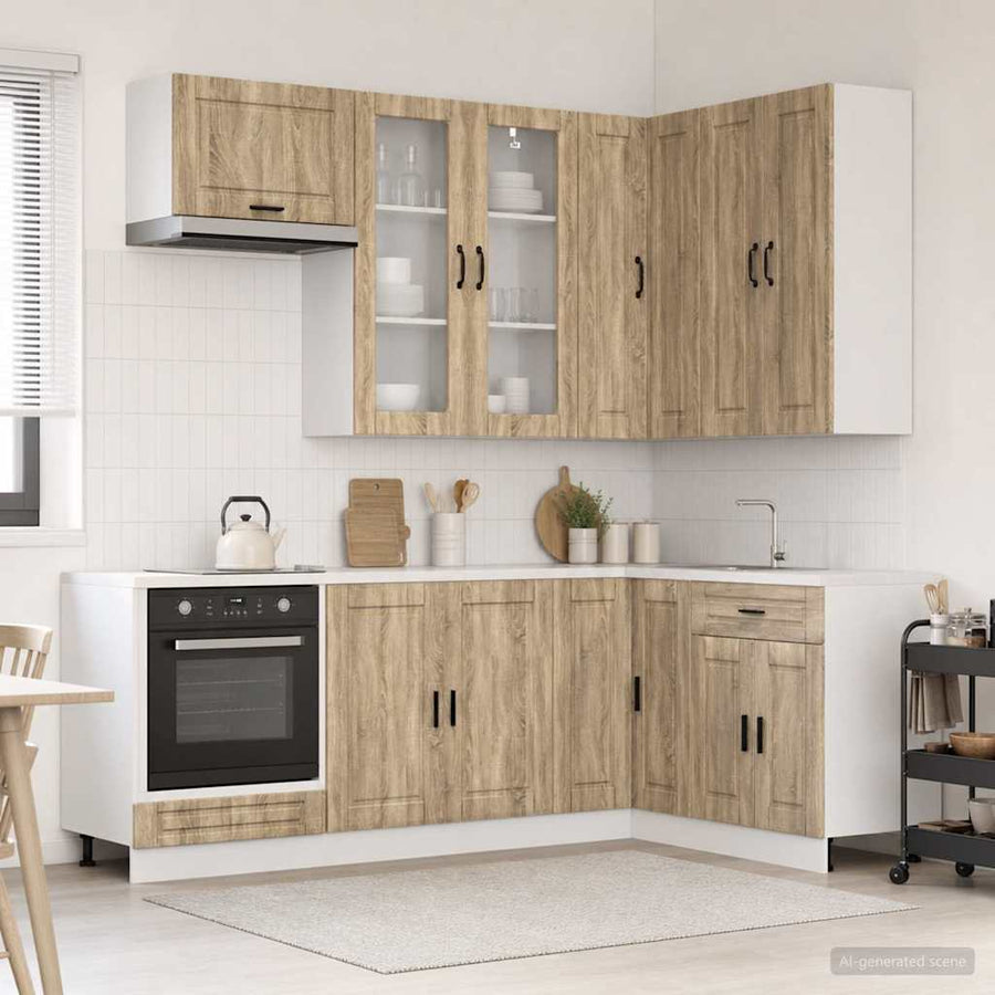Keukenblok PORTO 8 pcs Sonoma Eiken Bewerkt hout