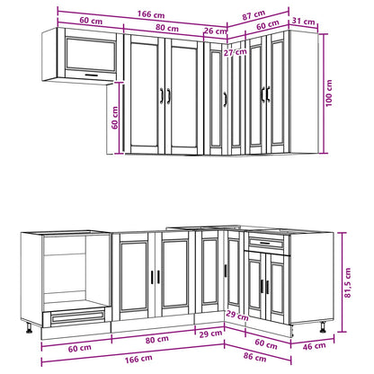 Keukenblok PORTO 8 pcs Sonoma Eiken Bewerkt hout