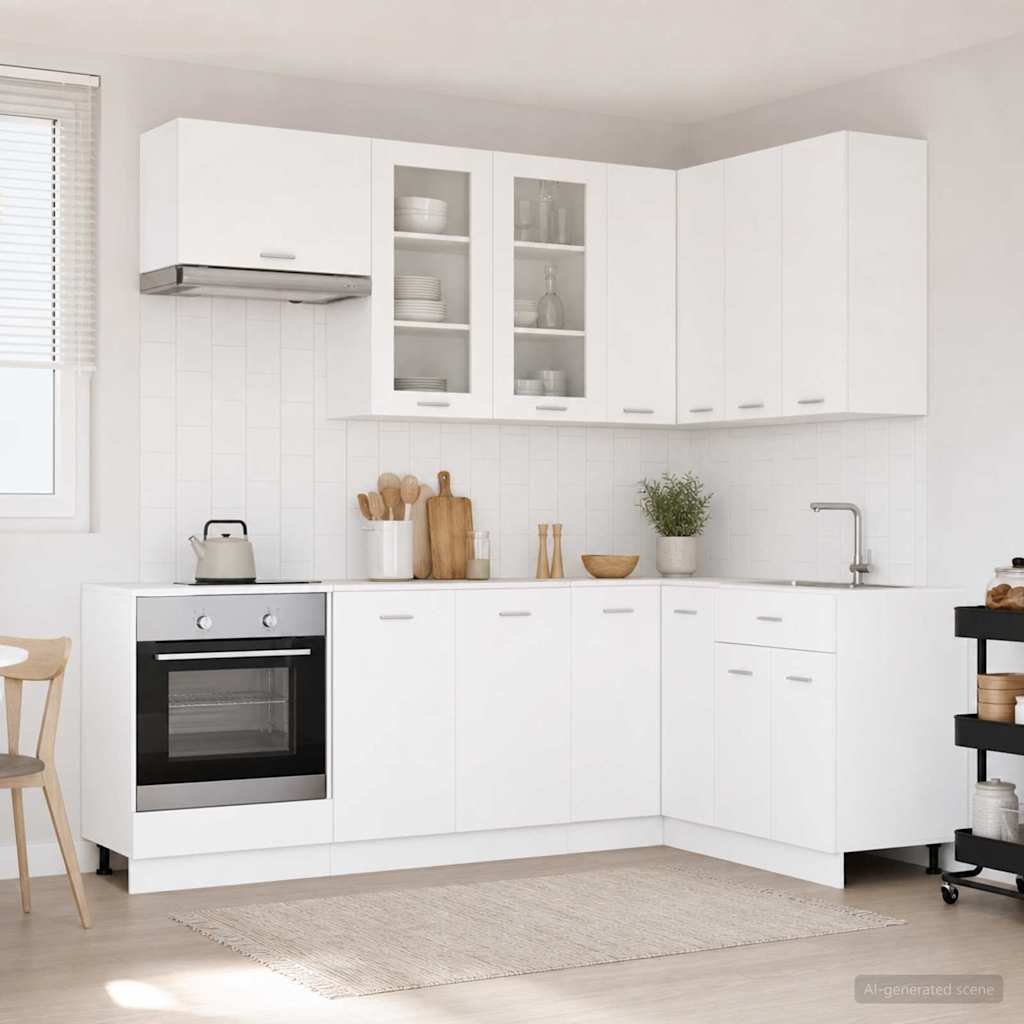 Keuken Eenheid LYON 8 pcs Wit Bewerkt hout