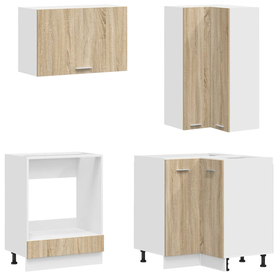 Keuken Eenheid LYON 8 pcs Sonoma Eiken Bewerkt hout