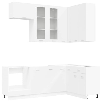 Keuken Eenheid LYON 8 pcs Wit Bewerkt hout