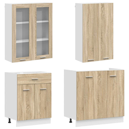 Keuken Eenheid LYON 8 pcs Sonoma Eiken Bewerkt hout