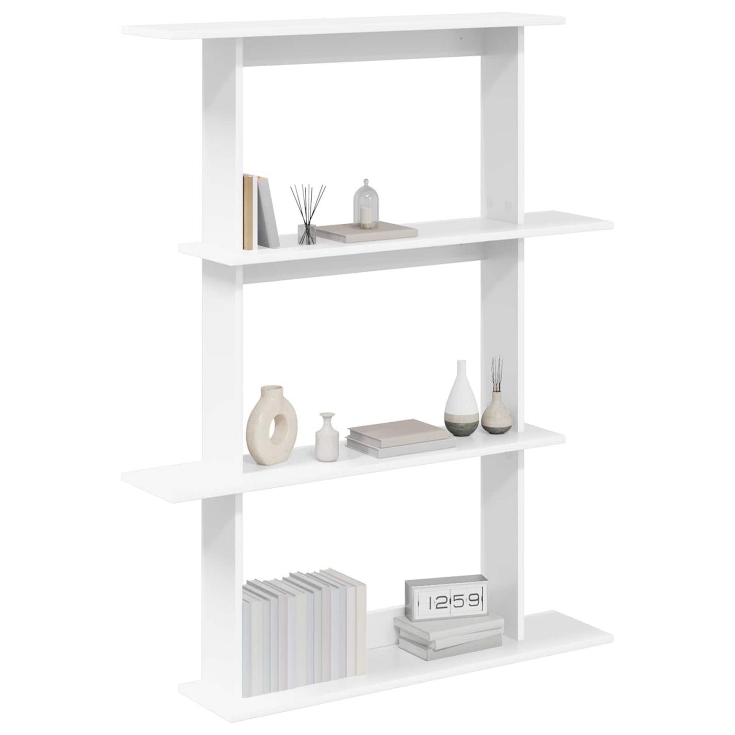 Wandschap Eenheid Wit 100 x 20 x 126 cm Bewerkt hout