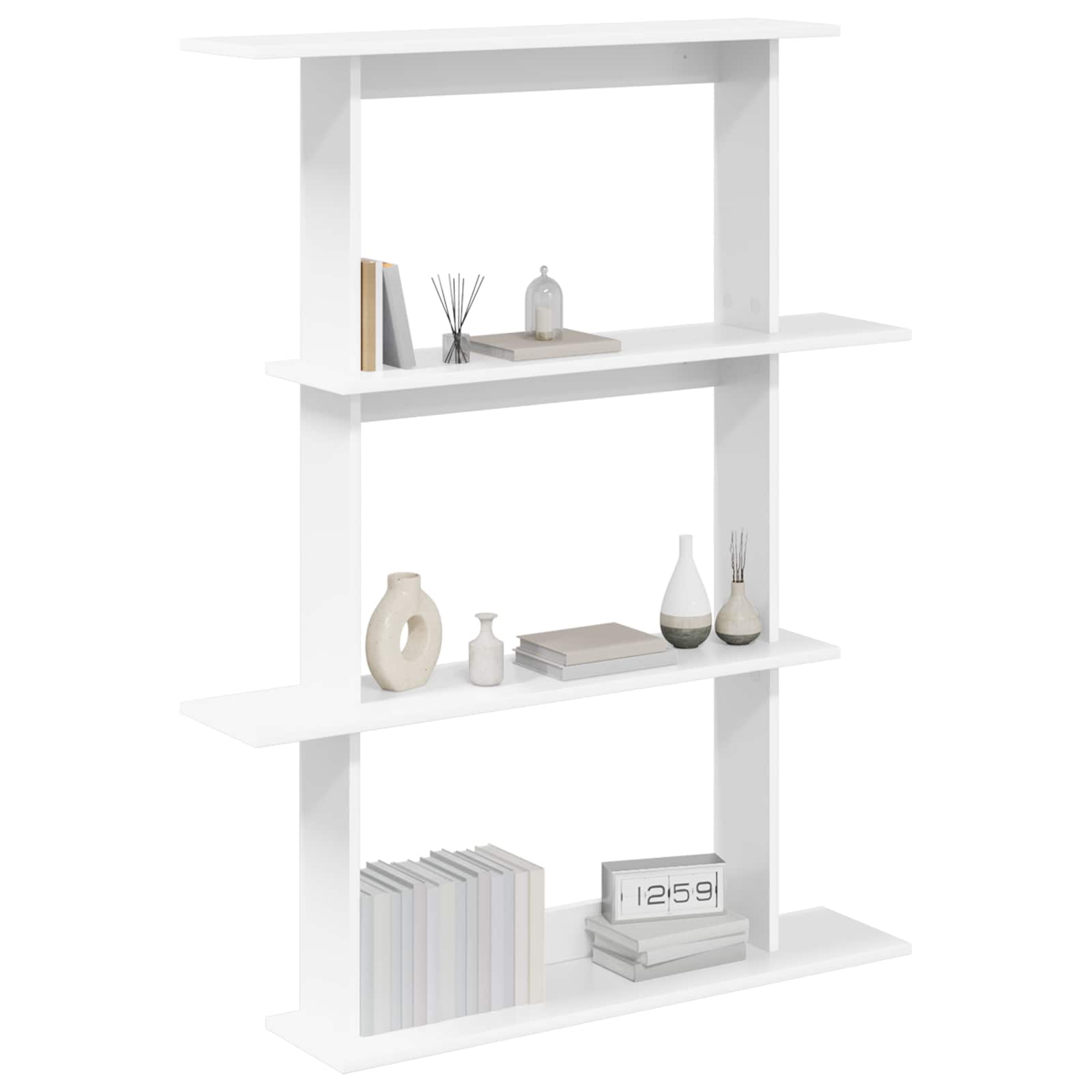 Wandschap Eenheid Wit 100 x 20 x 126 cm Bewerkt hout