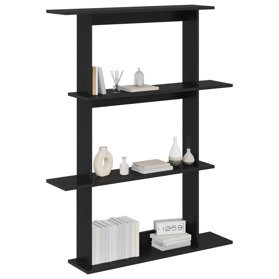 Wandschap Eenheid Zwart 100 x 20 x 126 cm Bewerkt hout