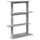 Wandrek grijs 100x20x126 cm bewerkt hout
