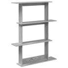 Wandplank grijs 100x20x126 cm bewerkt hout