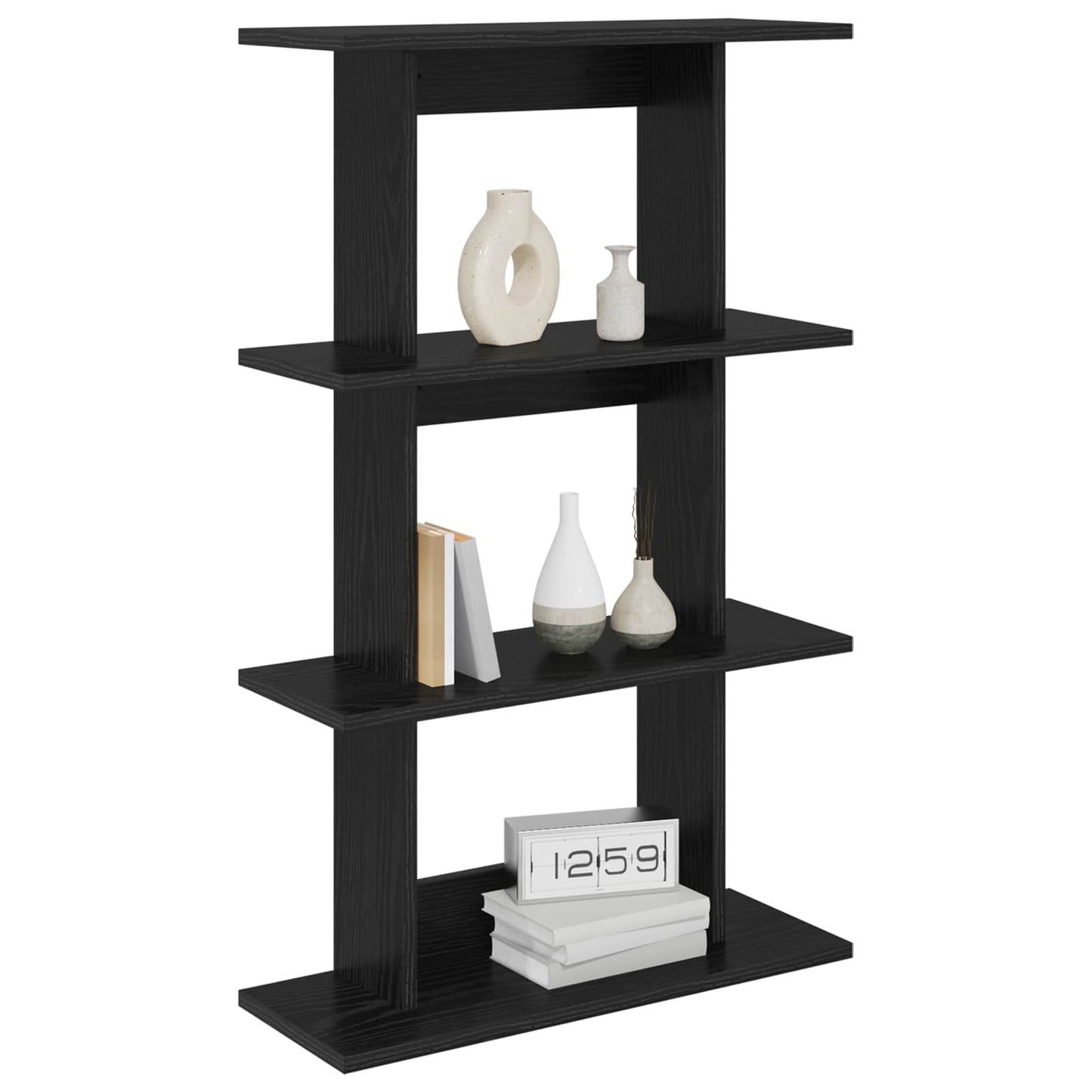Wandplank Muurmontage Zwart 56 x 20 x 90 cm Bewerkt hout
