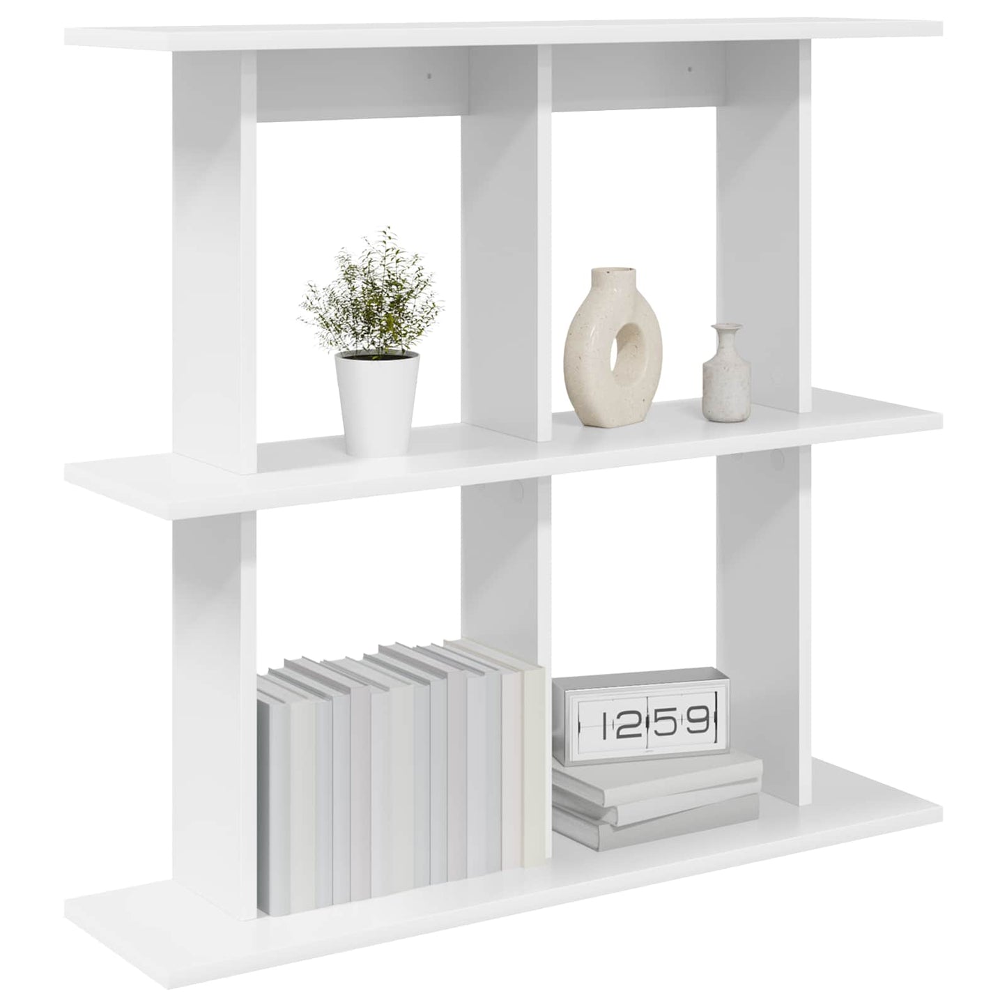 Wandplank Muurmontage Wit 100 x 20 x 75 cm Bewerkt hout