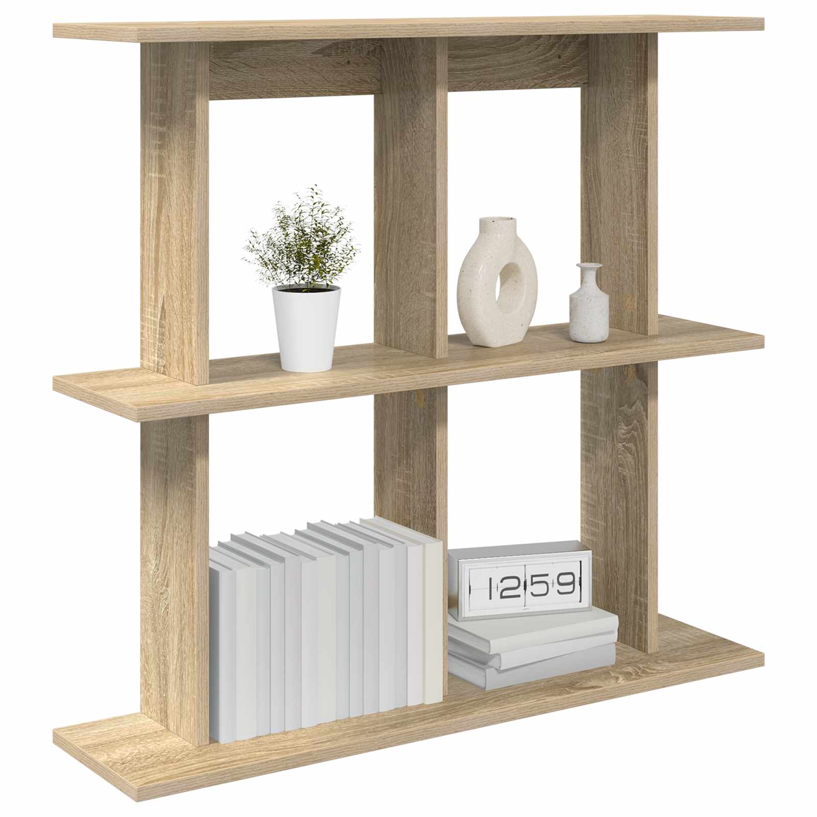 Wandplank Muurmontage Bruin 100 x 20 x 75 cm Bewerkt hout