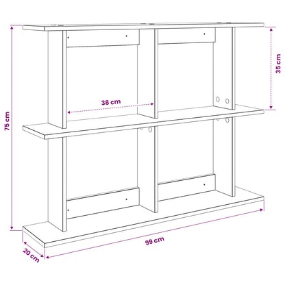 Wandplank Muurmontage Bruin 100 x 20 x 75 cm Bewerkt hout
