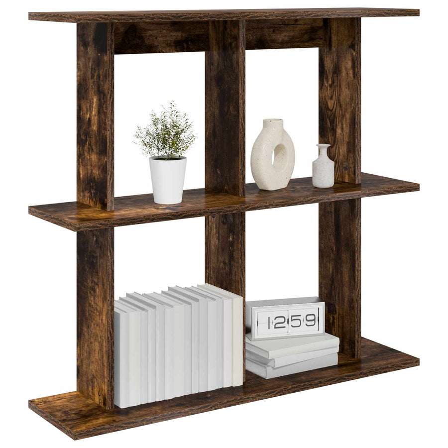 Wandplank Muurmontage Bruin 100 x 20 x 75 cm Bewerkt hout