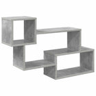 Wandplank grijs 87x20x55 cm bewerkt hout muurmontage