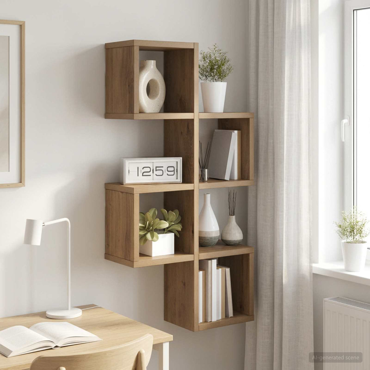 Wandplank Artisanaal eiken 39 x 15 x 76 cm