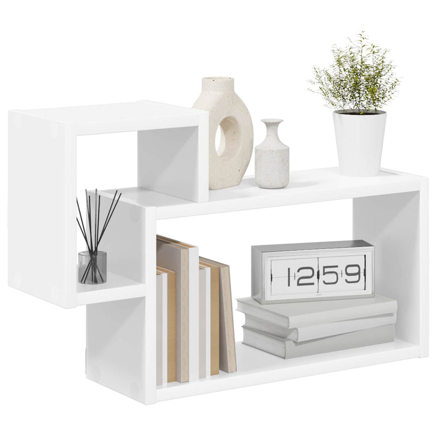 Wandplank Muurmontage Wit 55 x 15 x 35 cm Bewerkt hout