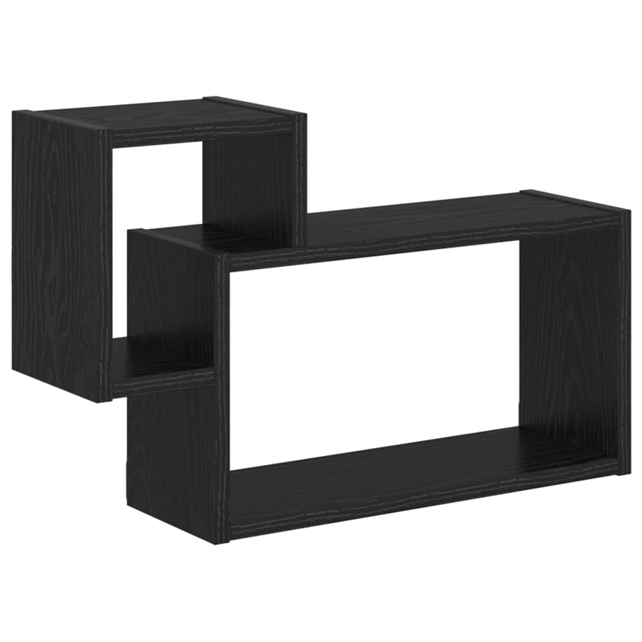 Wandplank Muurmontage Zwart 55 x 15 x 35 cm Bewerkt hout