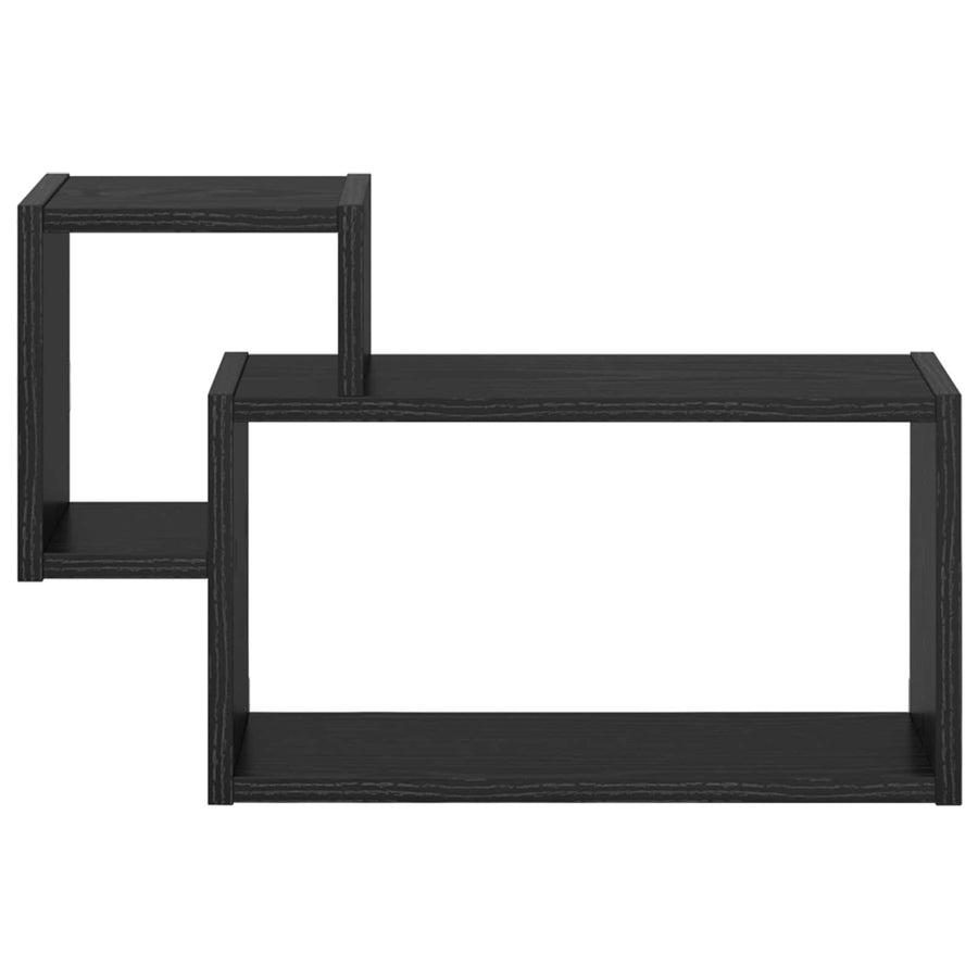 Wandplank Muurmontage Zwart 55 x 15 x 35 cm Bewerkt hout