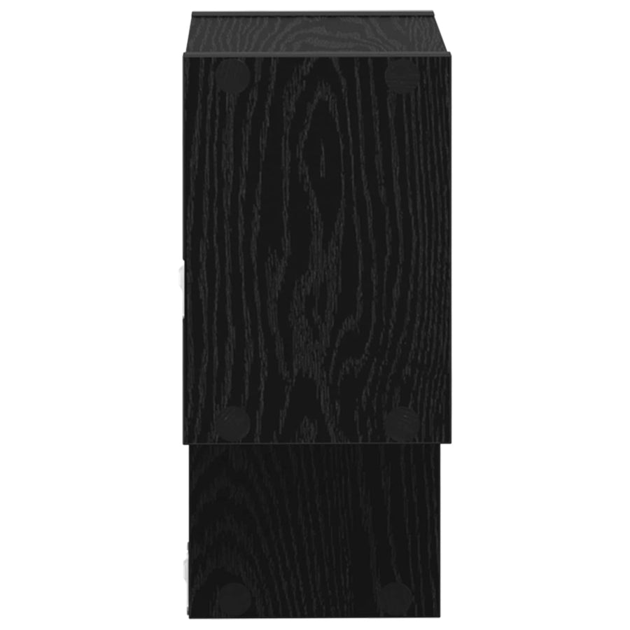 Wandplank Muurmontage Zwart 55 x 15 x 35 cm Bewerkt hout