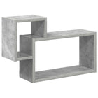 Wandplank muurmontage 55x15x35 cm bewerkt hout grijs