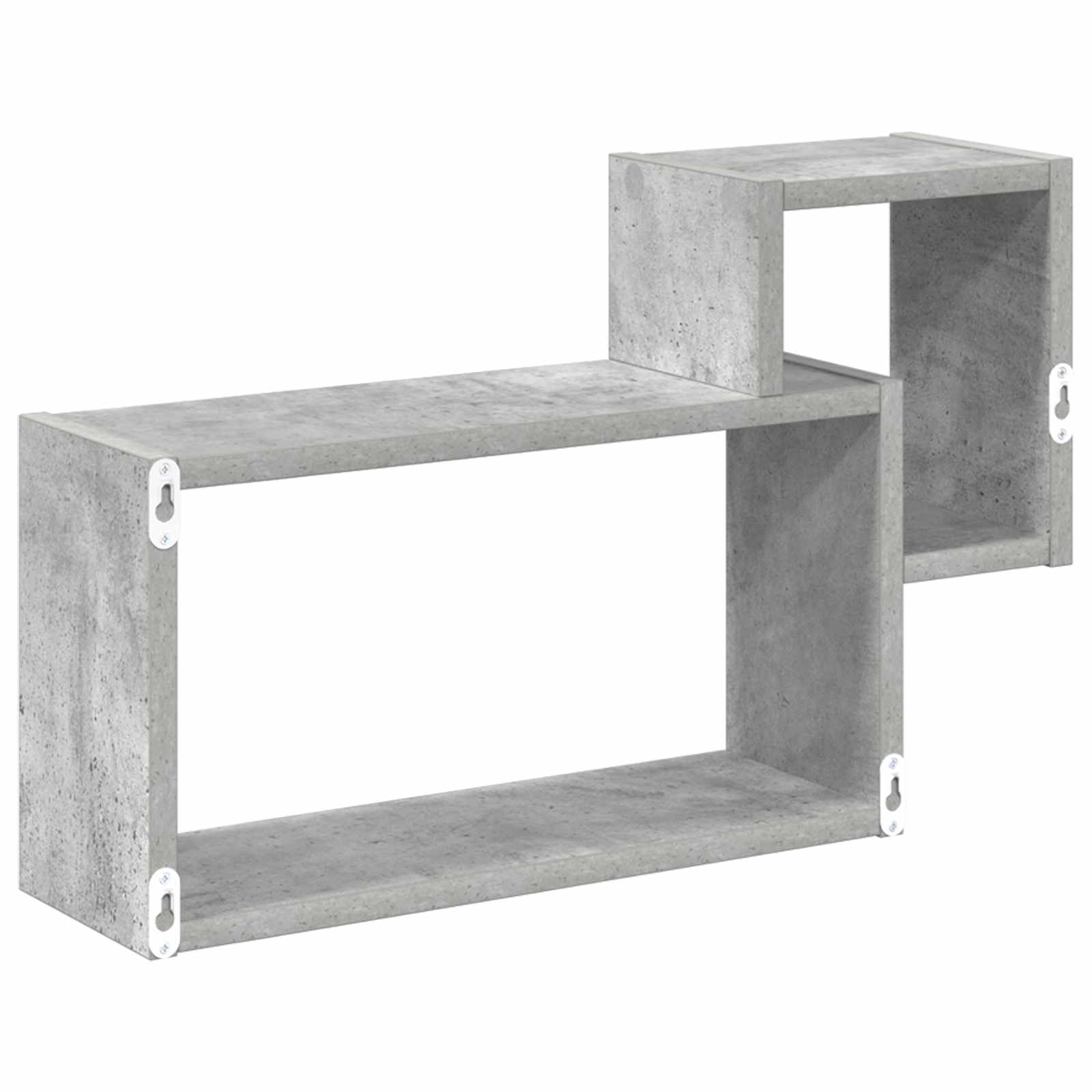 Wandplank Muurmontage Grijs 55 x 15 x 35 cm Bewerkt hout