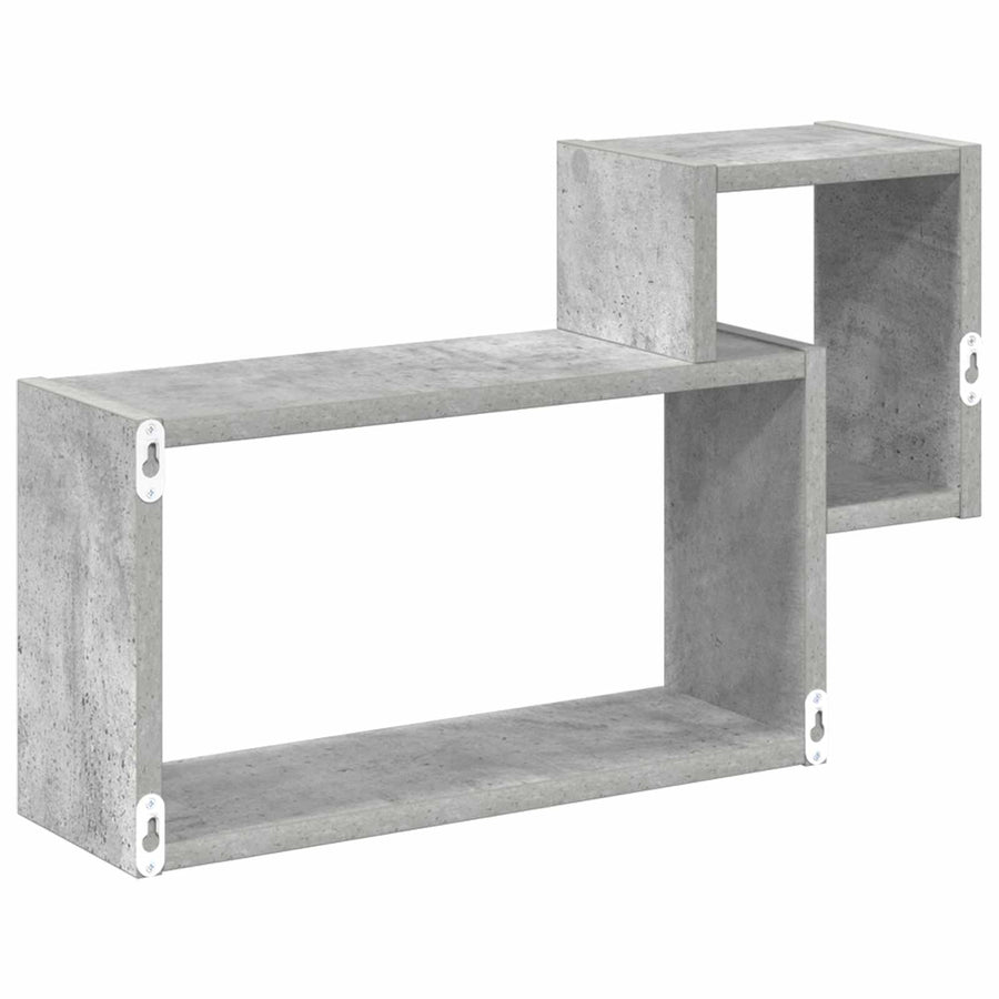 Wandplank Muurmontage Grijs 55 x 15 x 35 cm Bewerkt hout