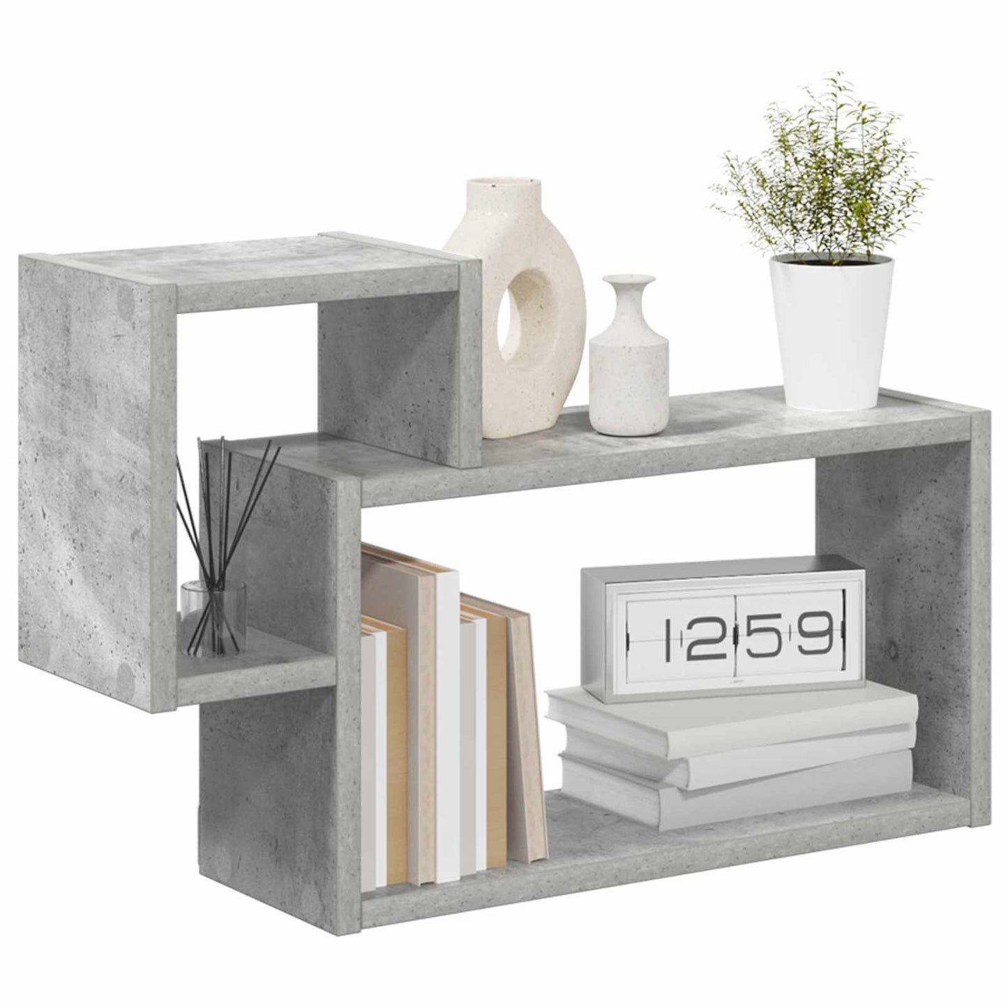 Wandplank Muurmontage Grijs 55 x 15 x 35 cm Bewerkt hout