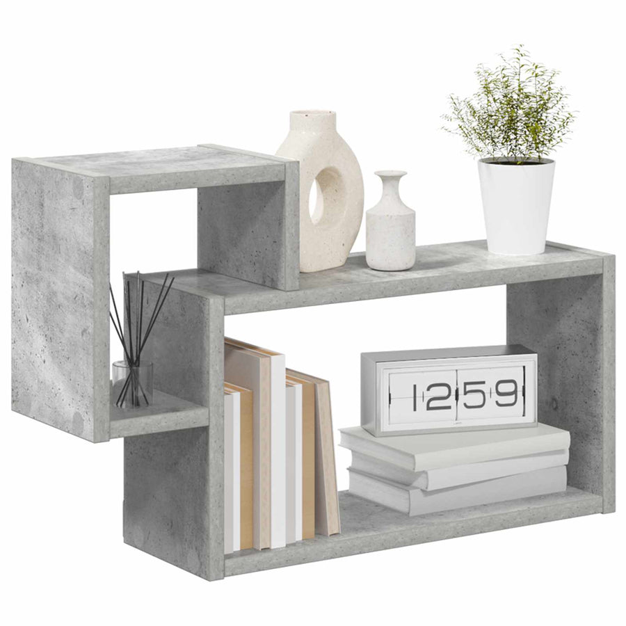 Wandplank Muurmontage Grijs 55 x 15 x 35 cm Bewerkt hout