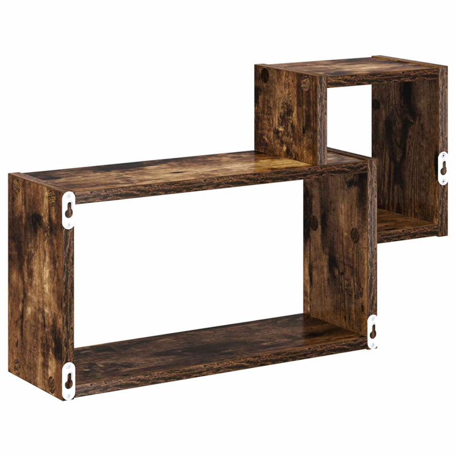 Wandplank Muurmontage Bruin 55 x 15 x 35 cm Bewerkt hout