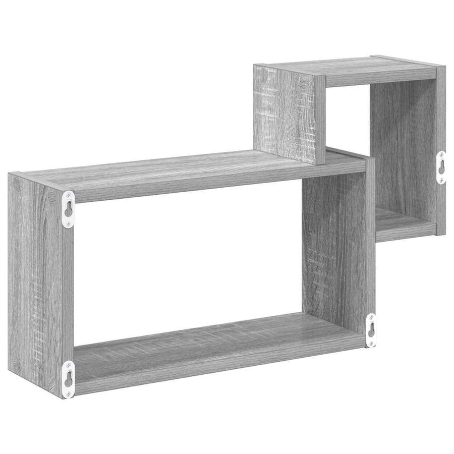 Wandplank Muurmontage Grijs 55 x 15 x 35 cm Bewerkt hout