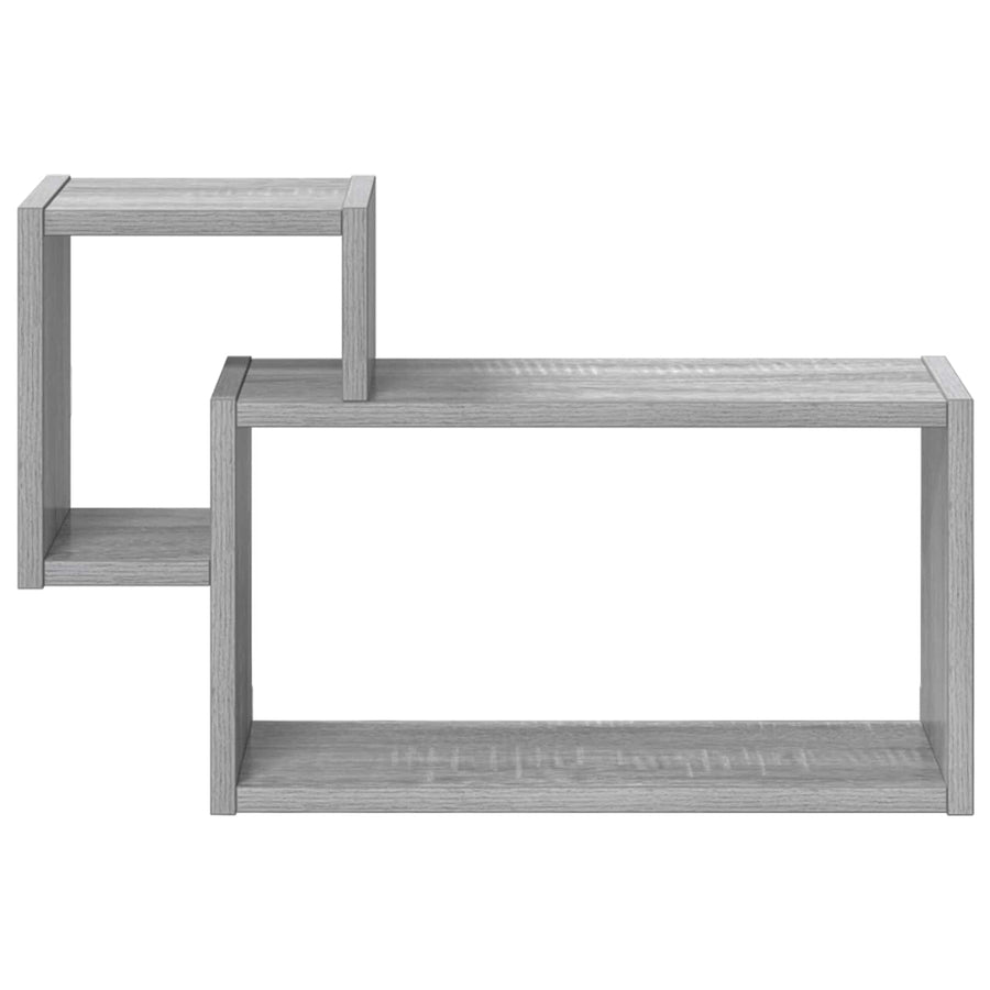 Wandplank Muurmontage Grijs 55 x 15 x 35 cm Bewerkt hout