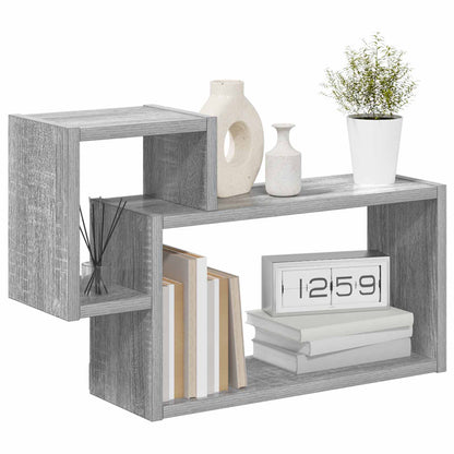 Wandplank Muurmontage Grijs 55 x 15 x 35 cm Bewerkt hout