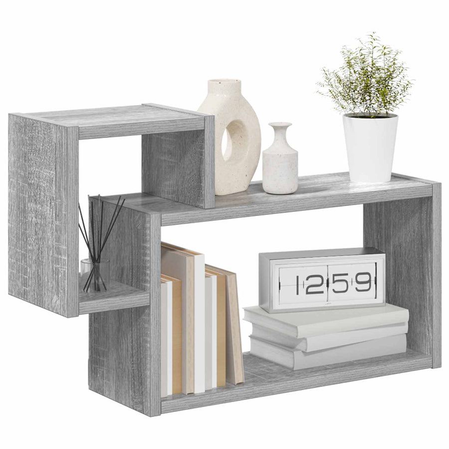 Wandplank Muurmontage Grijs 55 x 15 x 35 cm Bewerkt hout