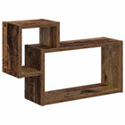 Wandplank 55x15x35 cm bewerkt hout bruin muurmontage