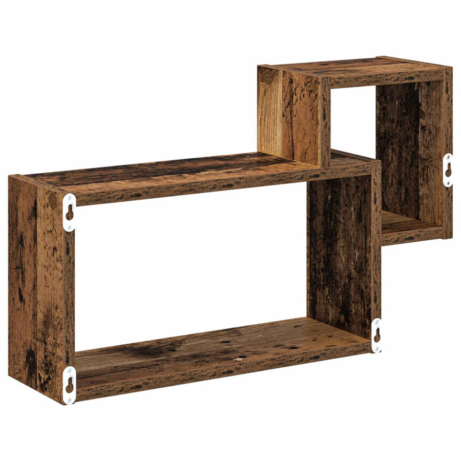 Wandplank Muurmontage Bruin 55 x 15 x 35 cm Bewerkt hout