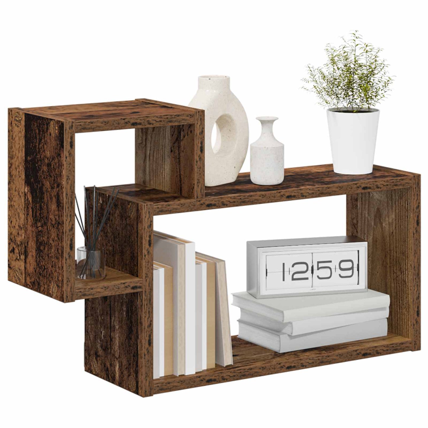 Wandplank Muurmontage Bruin 55 x 15 x 35 cm Bewerkt hout