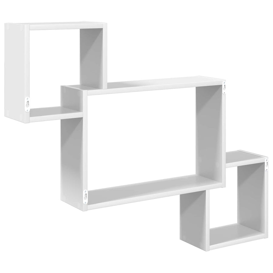 Wandplank Muurmontage Wit 91,5 x 15 x 76 cm Bewerkt hout