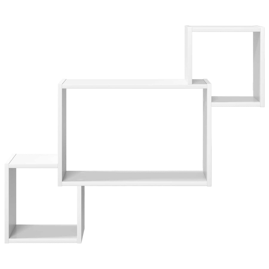 Wandplank Muurmontage Wit 91,5 x 15 x 76 cm Bewerkt hout