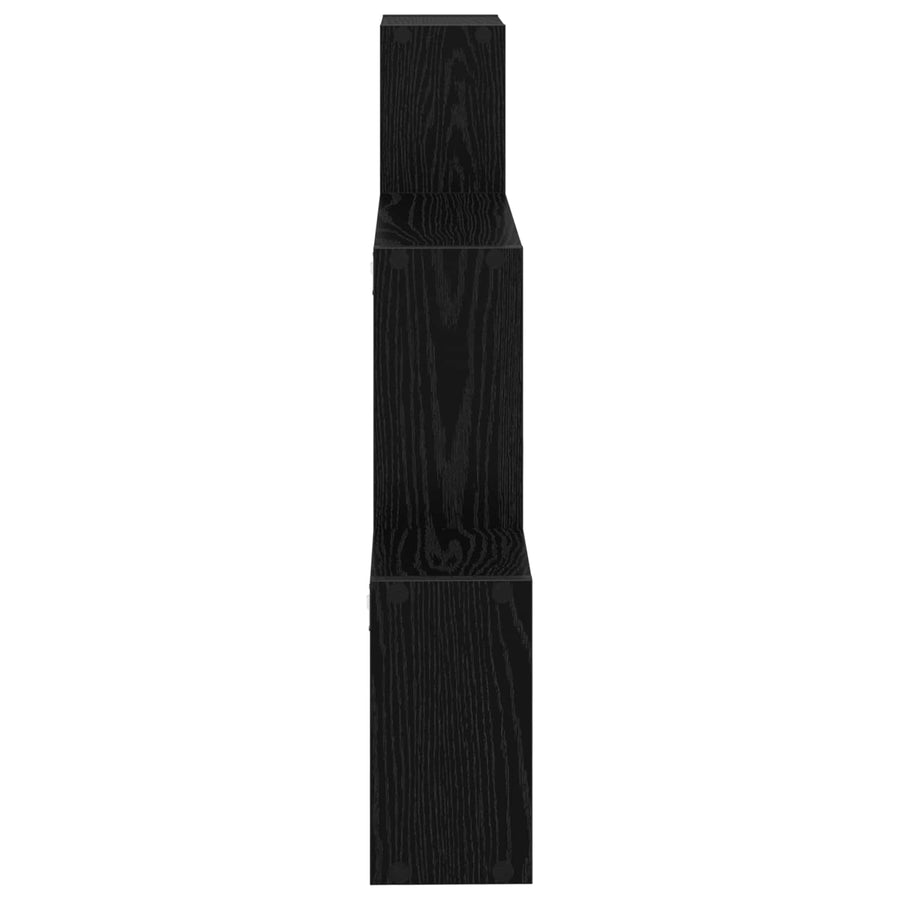 Wandplank Muurmontage Zwart 91,5 x 15 x 76 cm Bewerkt hout