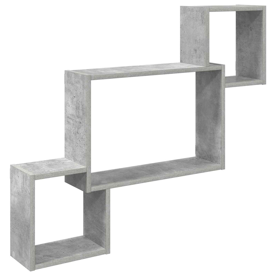 Wandplank Muurmontage Grijs 91,5 x 15 x 76 cm Bewerkt hout