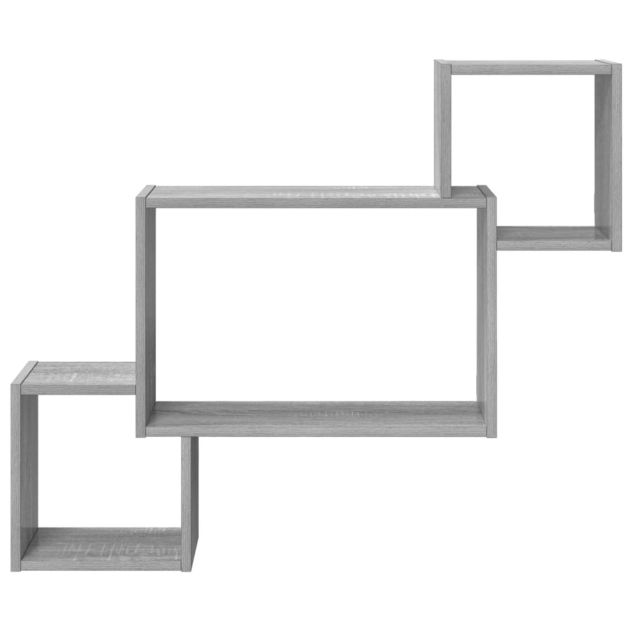 Wandplank Muurmontage Grijs 91,5 x 15 x 76 cm Bewerkt hout